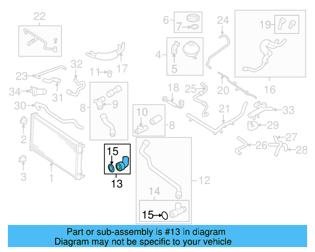 Upper Hose Coupling 1C0-122-291 - View 39