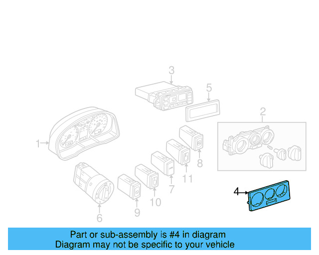 Heater Control Bezel 3B0-819-075-D-2WE