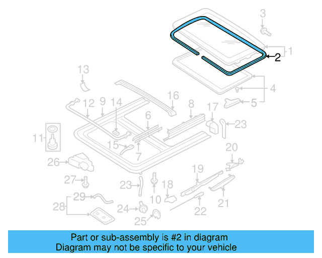 Sunroof Glass Gasket 8D0-877-297 - View 38