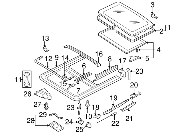 Sunshade Guide 8D5-877-165-A - View 29