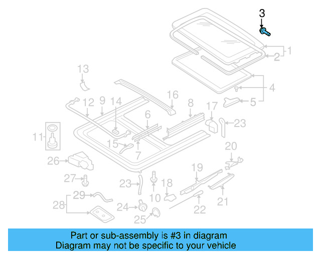 Sunroof Glass Bolt WHT-001-273 - View 9