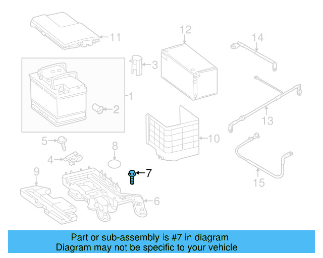 Battery Tray Mount Bolt N-104-827-01 - View 12