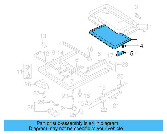 Sunroof Cover 1C0-877-255-E-6K8 - View 2