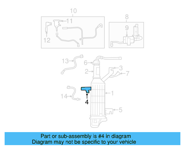 Vapor Canister Center Bracket 7B0201827A - View 4