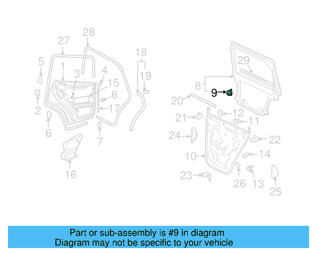 Window Frame Spacer 7L0-837-346-A - View 5