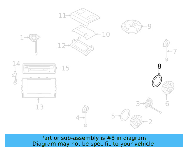 Rear Dr Speaker Ring 5G0-971-798-B - View 4