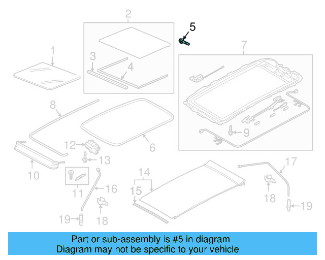 Front Glass Bolt 7P0-898-955 - View 3