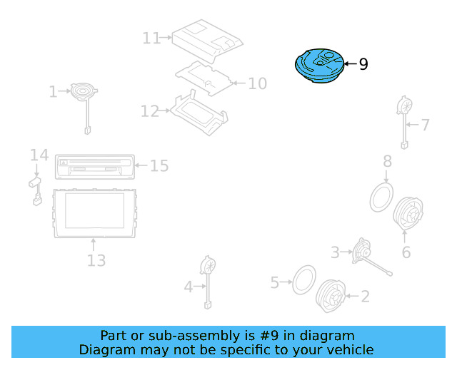 Rear Dr Speaker 3C0-035-453-B - View 19