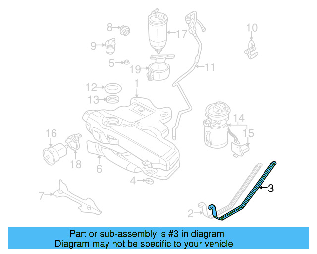 Fuel Tank Mount Strap 1J0-201-653-J