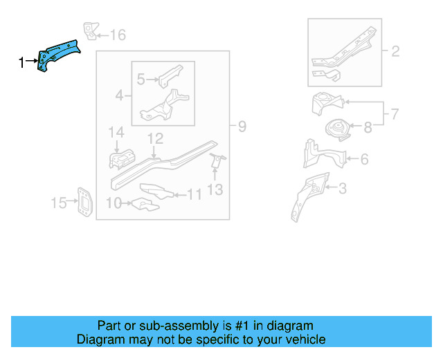 Front Rail 1K0-810-136-B - View 3