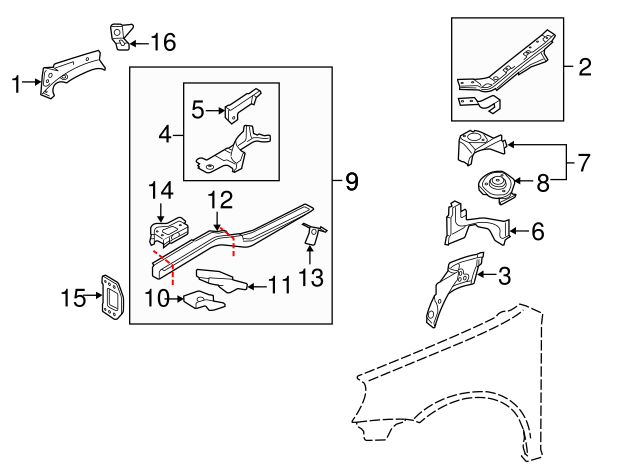 Bracket 1K0-611-846-B - View 48