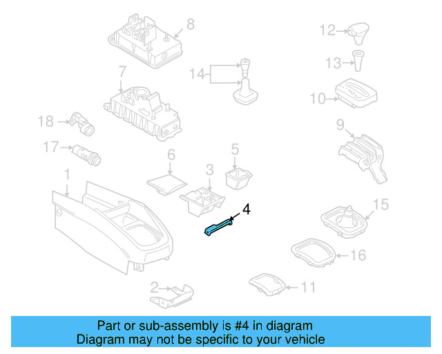 Console Compartment Bracket 1J0-857-979 - View 4