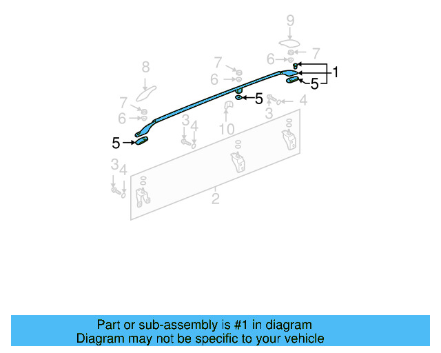Roof Luggage Carrier Side Rail 1J9-860-025-B-03C - View 3