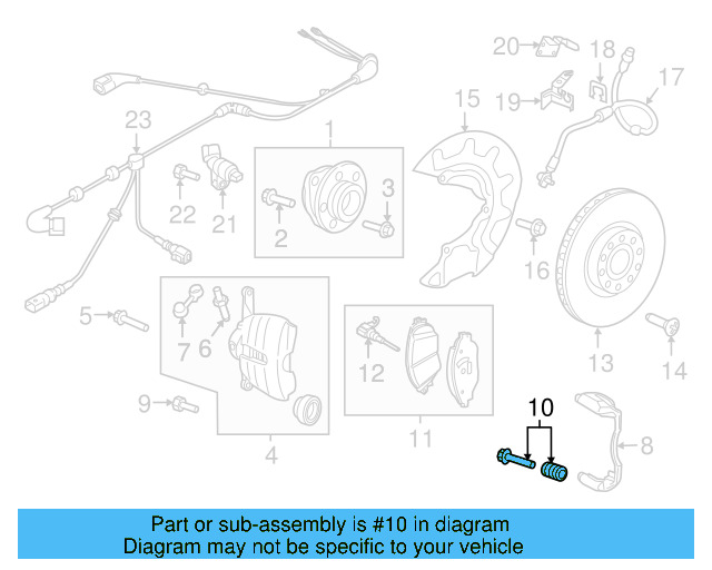 Caliper Mount Bushing Kit 7N0-698-647-A - View 5