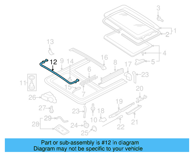 Sunroof Deflector 1C0-877-655 - View 2