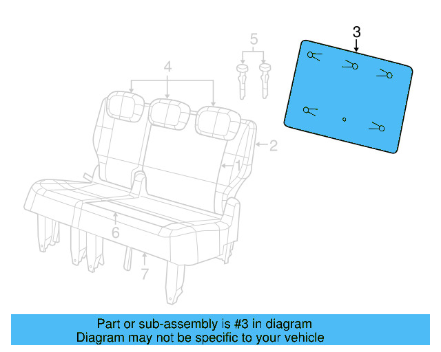 Seat Back Panel 7B0-885-755 - View 3