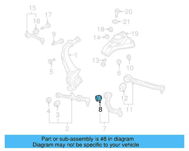 Rear Lower Control Arm Bushing 4E0-407-183-H - View 3
