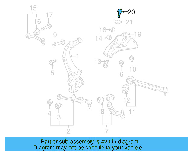 Upper Bracket Bolt N-909-967-02 - View 3