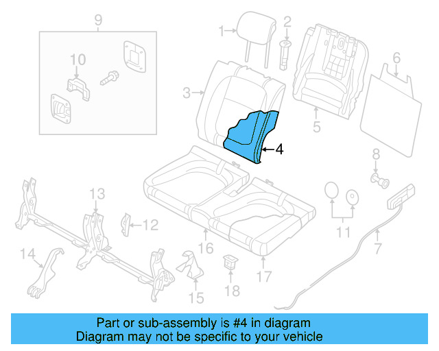 Seat Back Pad 5C3-885-776-D - View 4