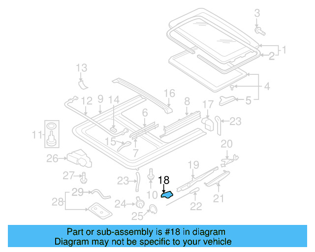 Sunroof Guide Jaw Bracket 8D5-877-483 - View 22
