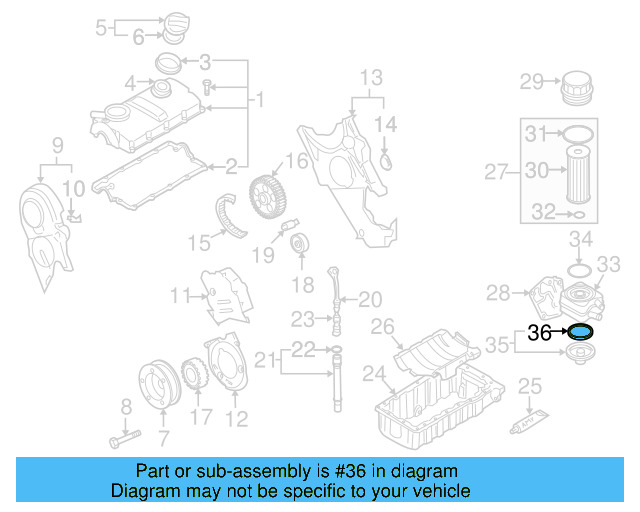 Engine Oil Cooler Gasket 038-117-070 - View 33