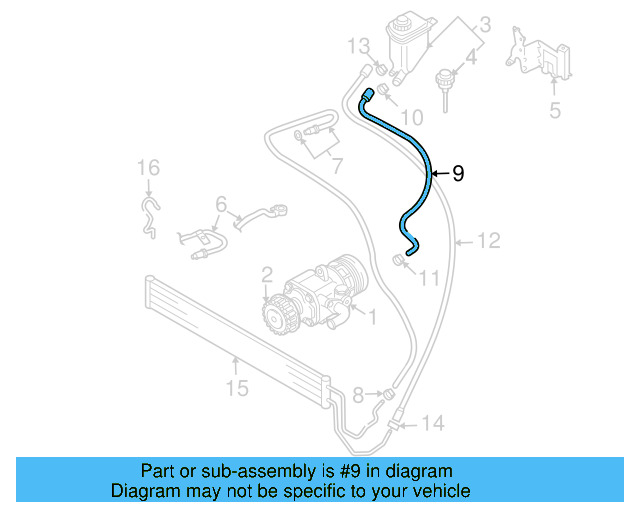 Power Steering Reservoir Hose 7L6-422-881-B - View 2