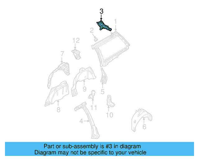 Inner Pillar Reinforcement 3B9-809-611-A - View 8