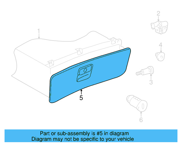 Glove Box Door 3B1-857-122-F-7R3 - View 3