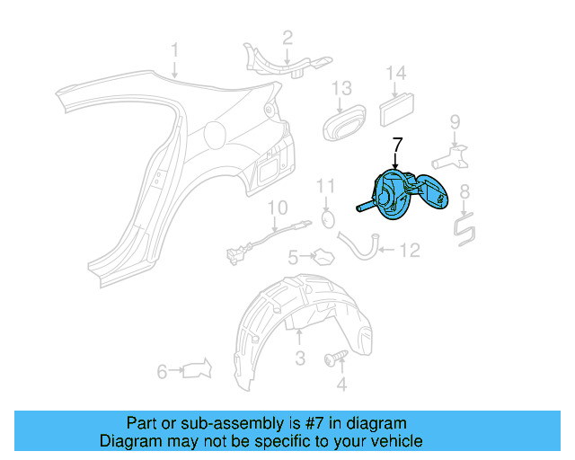 Fuel Door (Unpainted) 3c8809857egru - View 3