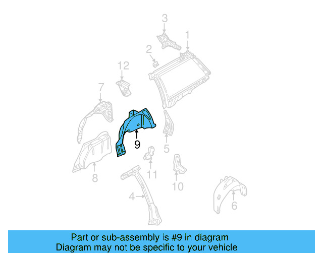 Inner Wheelhouse Bracket 3B9-809-301-G