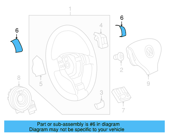 Steering Wheel Trim 1K0-419-685-G-1QB - View 8
