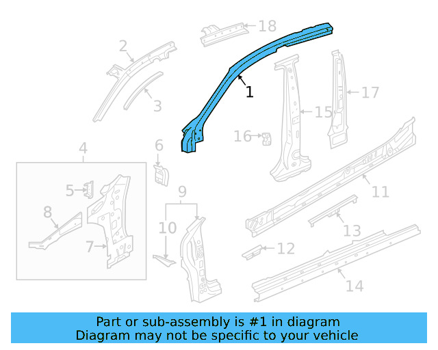 Windshield Pillar Reinforced 3G8-809-428-B