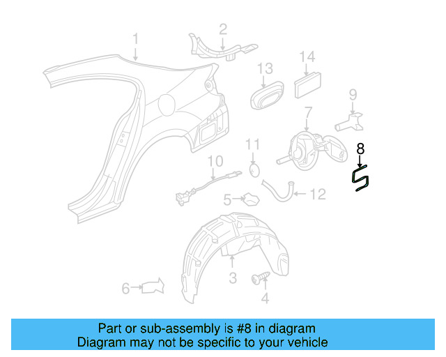 Fuel Door Spring 1J0-809-931 - View 36