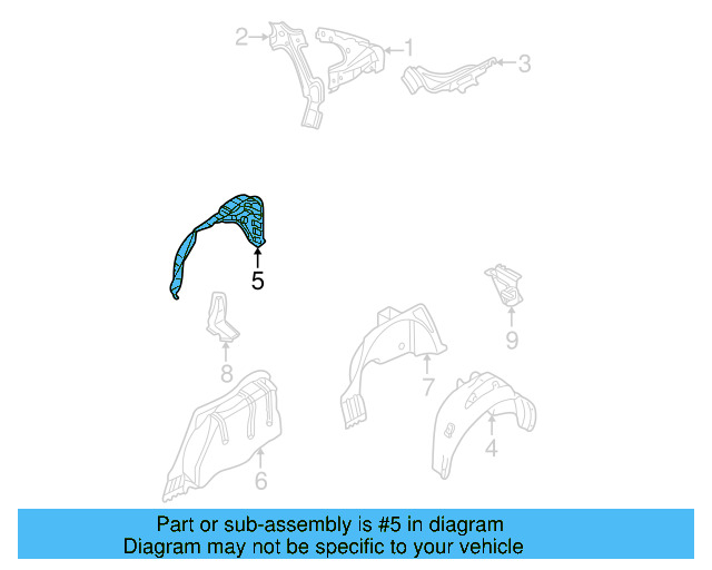 Outer Wheelhouse 3B9-803-435-A - View 7