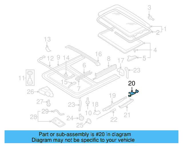 Sunroof Guide Jaw 8D5-877-482 - View 7