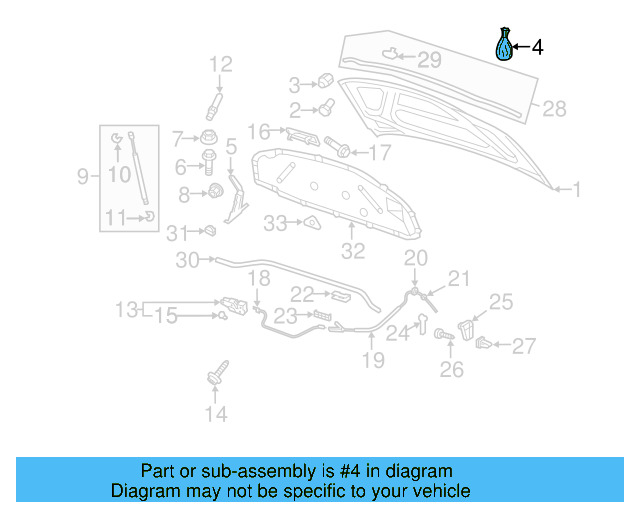 Hood Hardware Kit 1K0-898-615 - View 6
