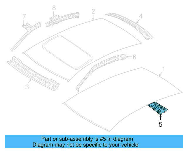 Roof Bow 561-817-119 - View 8