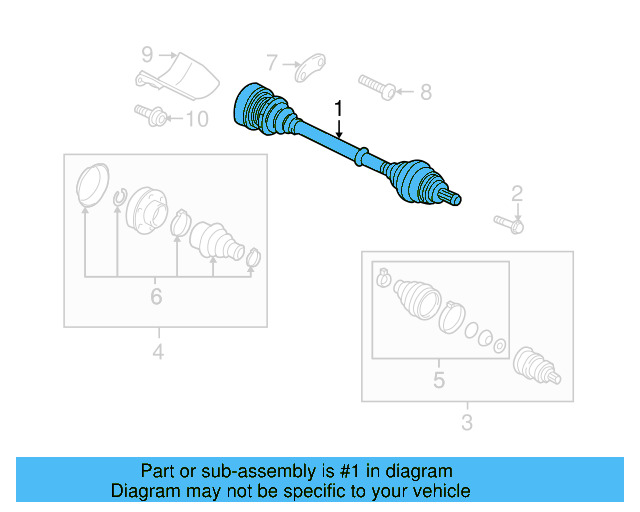 Axle Assembly 3C0-407-271-AJ - View 19