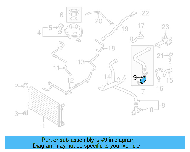 Upper Hose Coupling 1C0-122-291 - View 34