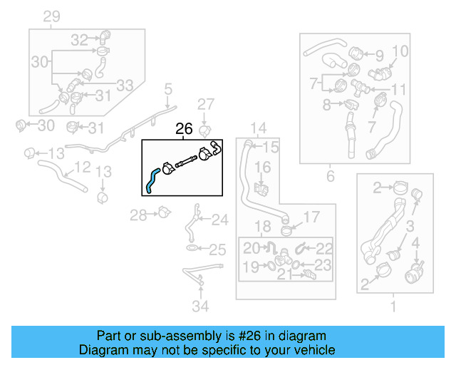 Engine Coolant Overflow Hose 1KM-122-109-C