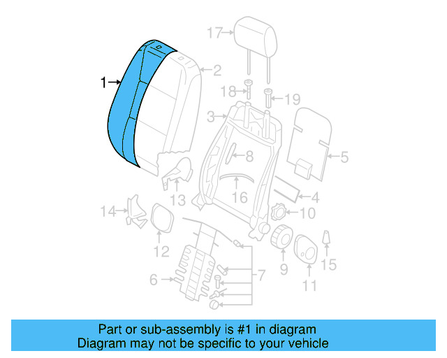 Seat Back Cover 1K5-881-805-CK-ULS