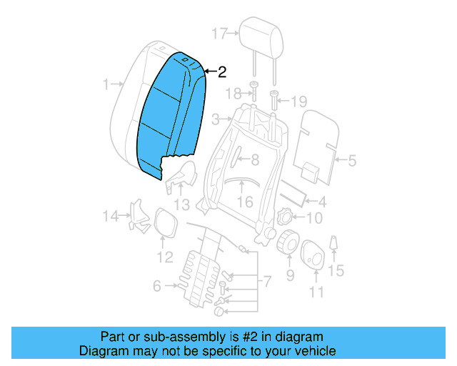 Seat Back Pad 1K5-881-776-BJ - View 2