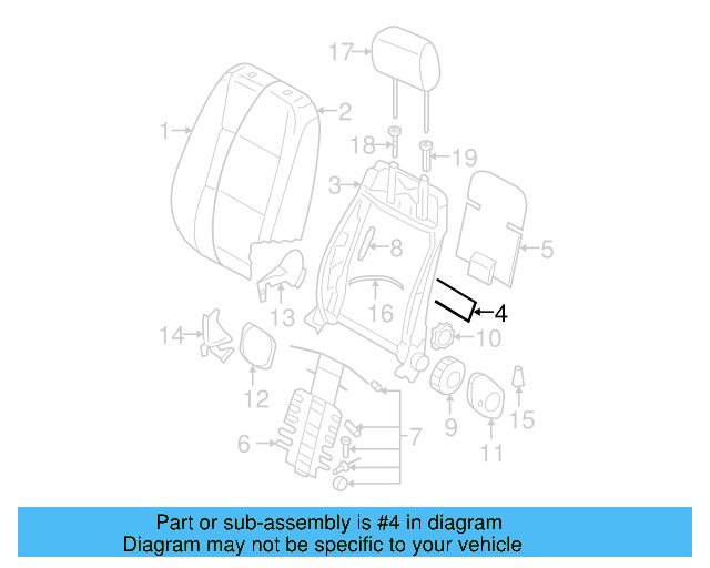 Seat Back End 1K5-885-703-AR-3Z8