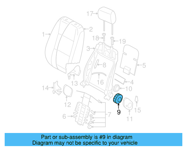 Recline Knob 1J0-881-671-H-95T - View 28