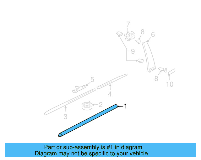 Rocker Molding (Unpainted) 7l9853752gru - View 3