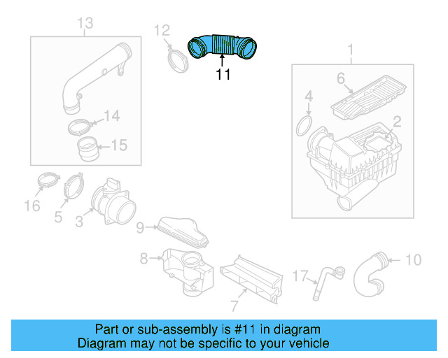 Engine Air Intake Hose 1K0-129-627-C - View 87