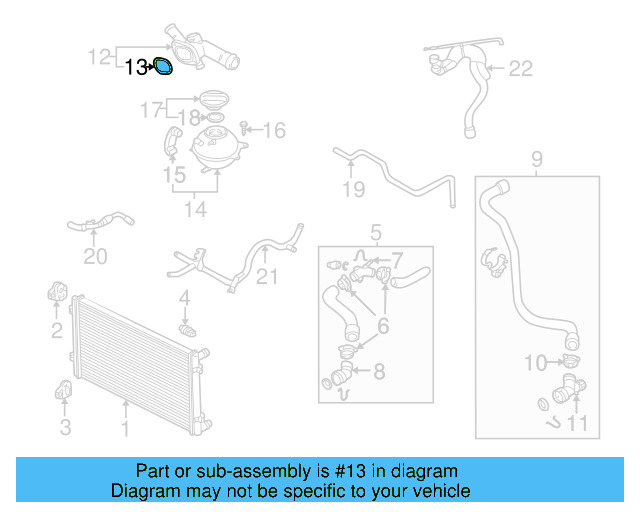Engine Coolant Outlet Gasket 037-121-687 - View 4