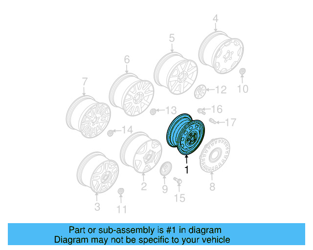 Wheel, Alloy 1J0-601-025-AD-091 - View 11