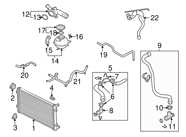 Engine Coolant Outlet Gasket 037-121-687 - View 8