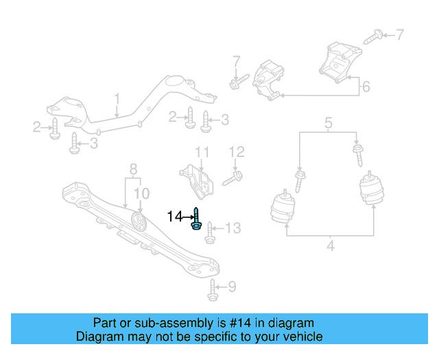 Trans Mount Bracket Mount Bolt N-100-155-07 - View 13
